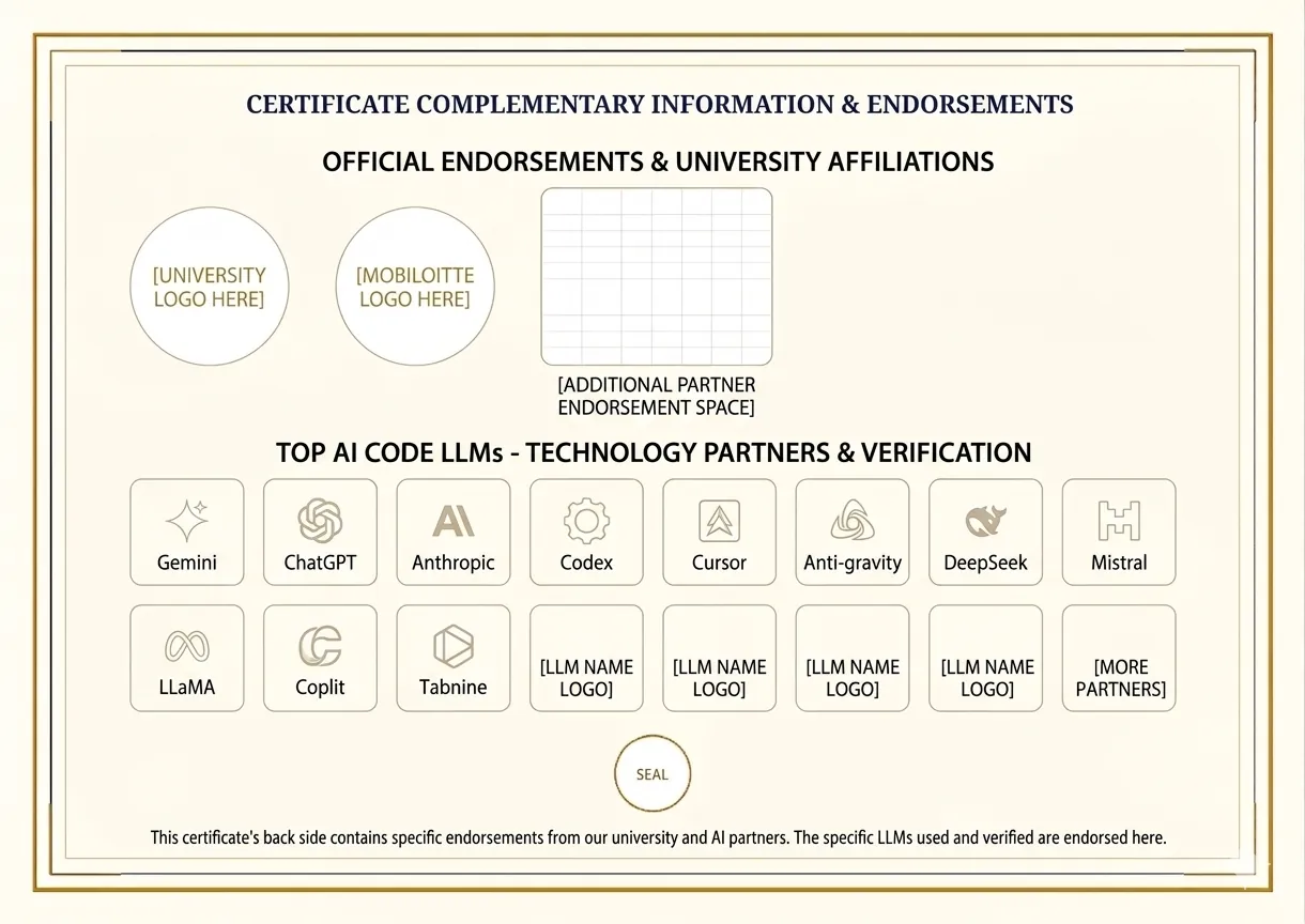 Course Ai Vibe Coding Sample Certificate Back